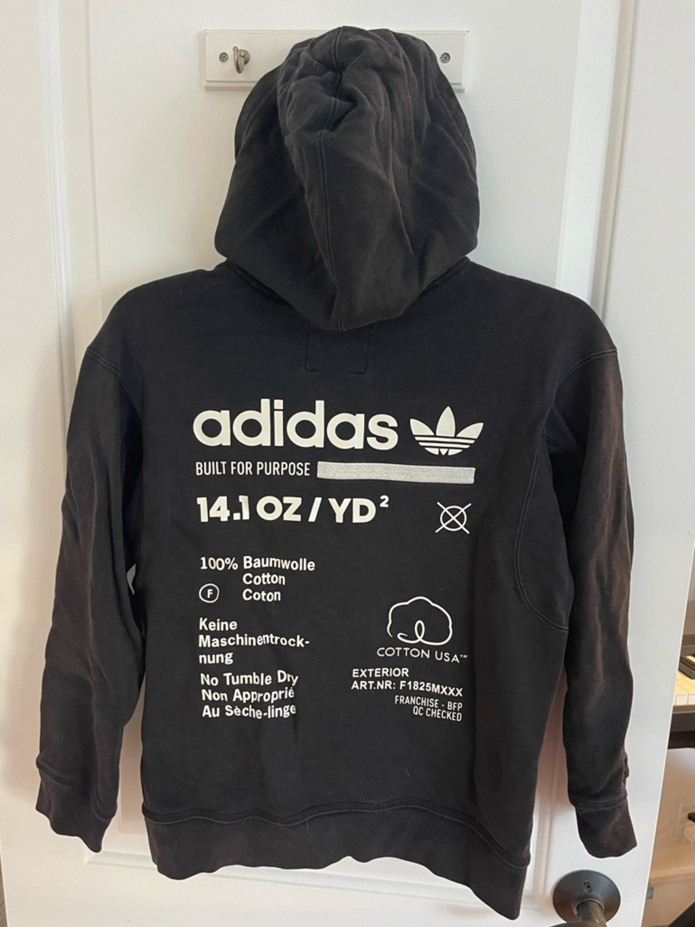 Adidas VINTAGE Black Full-Zip Hoodie